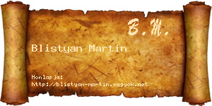 Blistyan Martin névjegykártya